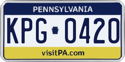 PA license plate KPG0420