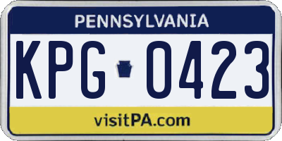 PA license plate KPG0423