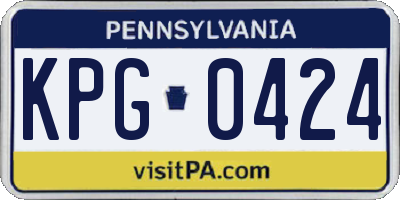 PA license plate KPG0424