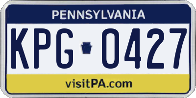 PA license plate KPG0427