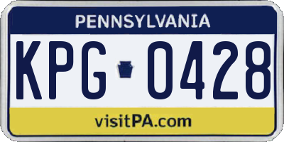 PA license plate KPG0428