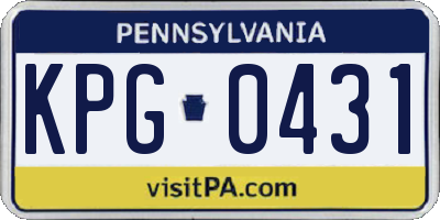 PA license plate KPG0431