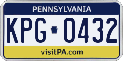 PA license plate KPG0432