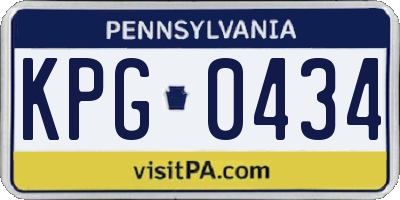 PA license plate KPG0434