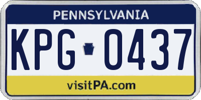 PA license plate KPG0437
