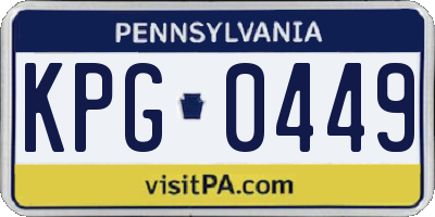 PA license plate KPG0449