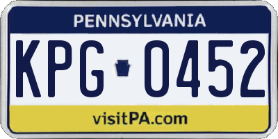 PA license plate KPG0452