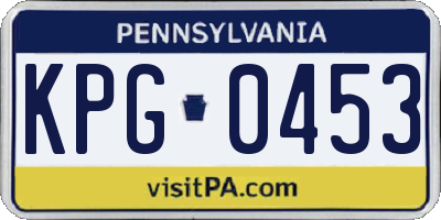 PA license plate KPG0453