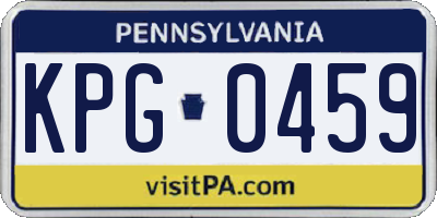 PA license plate KPG0459