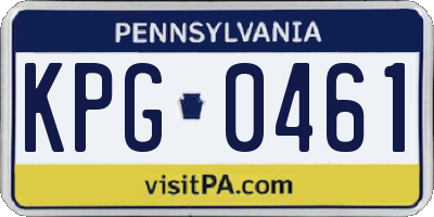 PA license plate KPG0461