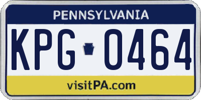 PA license plate KPG0464