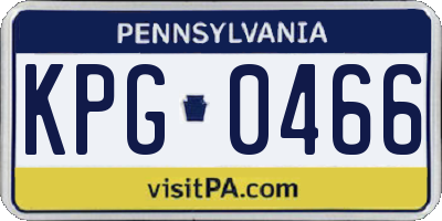 PA license plate KPG0466