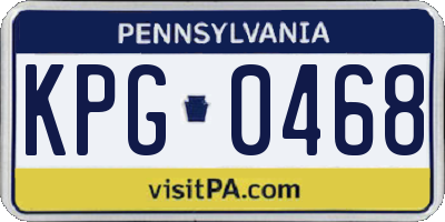 PA license plate KPG0468