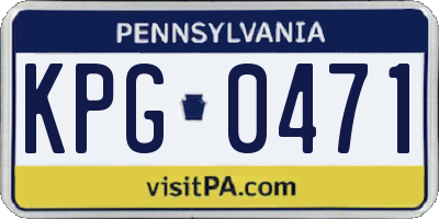 PA license plate KPG0471