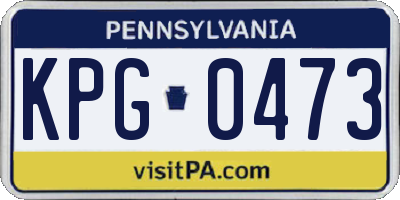 PA license plate KPG0473