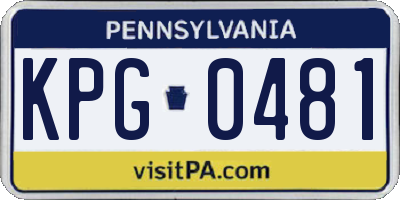 PA license plate KPG0481