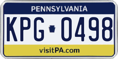 PA license plate KPG0498