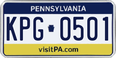 PA license plate KPG0501
