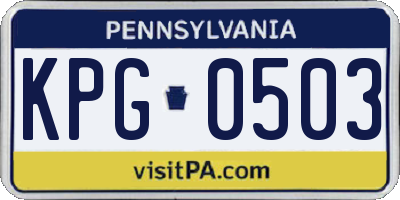 PA license plate KPG0503