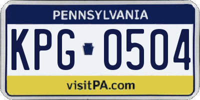 PA license plate KPG0504