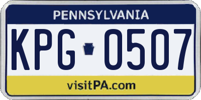 PA license plate KPG0507