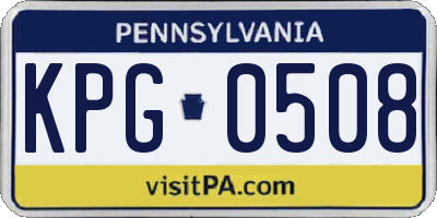 PA license plate KPG0508