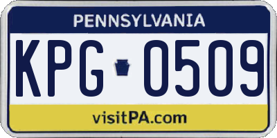 PA license plate KPG0509