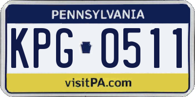 PA license plate KPG0511