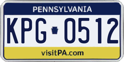 PA license plate KPG0512
