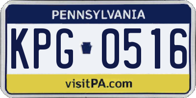 PA license plate KPG0516