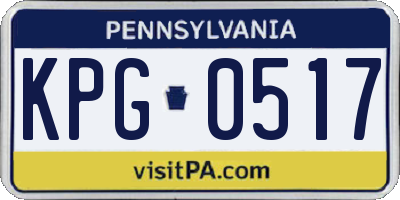 PA license plate KPG0517
