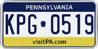 PA license plate KPG0519