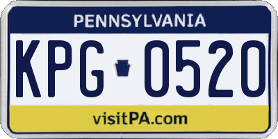 PA license plate KPG0520