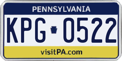 PA license plate KPG0522