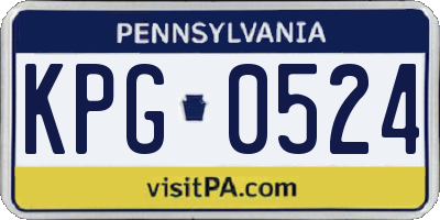 PA license plate KPG0524