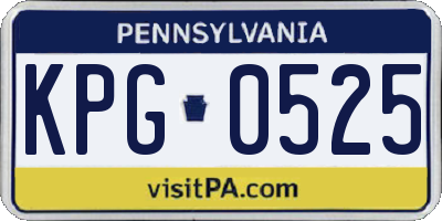 PA license plate KPG0525