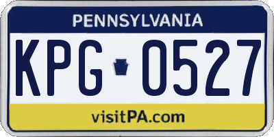 PA license plate KPG0527