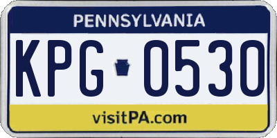 PA license plate KPG0530