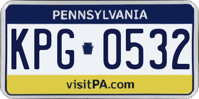 PA license plate KPG0532
