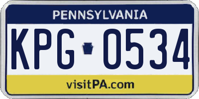 PA license plate KPG0534