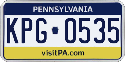 PA license plate KPG0535