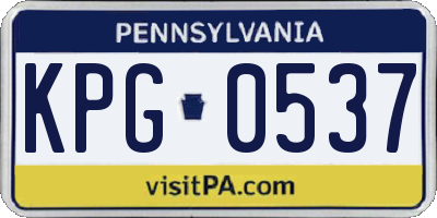 PA license plate KPG0537