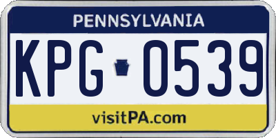 PA license plate KPG0539