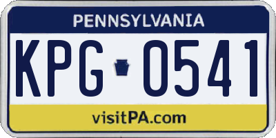 PA license plate KPG0541