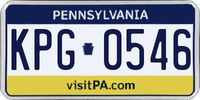 PA license plate KPG0546