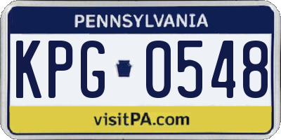 PA license plate KPG0548