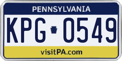 PA license plate KPG0549