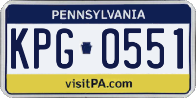 PA license plate KPG0551