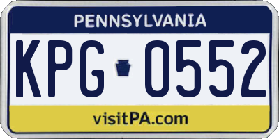 PA license plate KPG0552