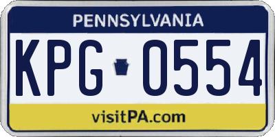 PA license plate KPG0554